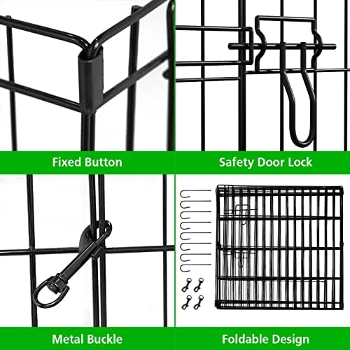 Puppy Pet Playpen 8 Panel 24 Inch Indoor Outdoor Metal Portable Folding Animal - Image 4