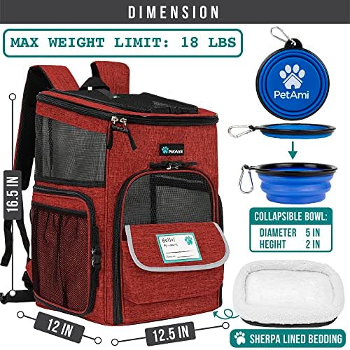 PetAmi Dog Backpack Carrier, Airline Approved 4-Way Entry Cat Bag - Image 2