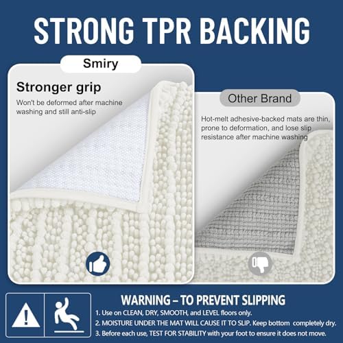 Smiry Bathroom Rugs 48X32, Extra Soft Rubber Backing Chenille Bath Mats - Image 3