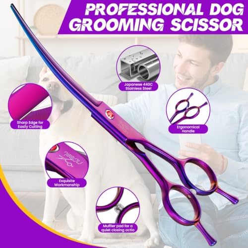 JASON Curved Dog Grooming Scissors - Image 3
