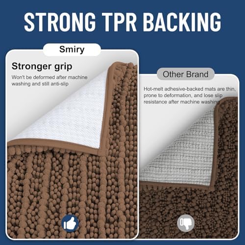 Smiry Bathroom Rugs 34X21, Extra Soft Rubber Backing Chenille Bath Mats - Image 3
