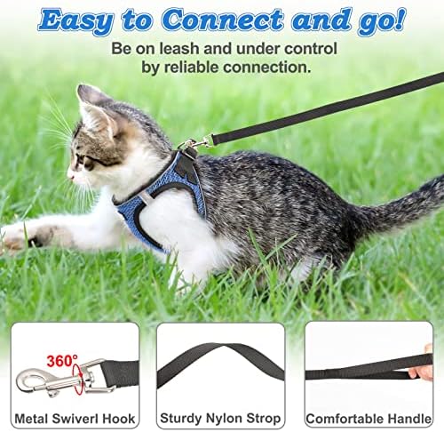 Cat Harness and Leash for Walking Escape Proof, Adjustable Kitten Vest Harness - Image 3