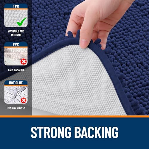 OLANLY Bathroom Runner Rugs 40x24, Extra Soft Absorbent Chenille Bath Rugs - Image 6