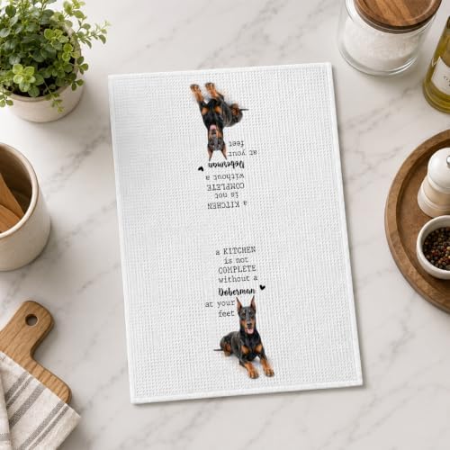 Doberman Kitchen Towel, Funny Dog Lover Kitchen Decor - Image 5