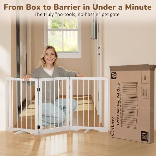 Free Standing Dog Gate Indoor, Foldable Dog Gate - Image 5