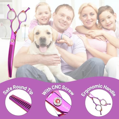 7.5" Curved Chunker Dog Grooming Scissors, 35 Teeth Shears - Image 2