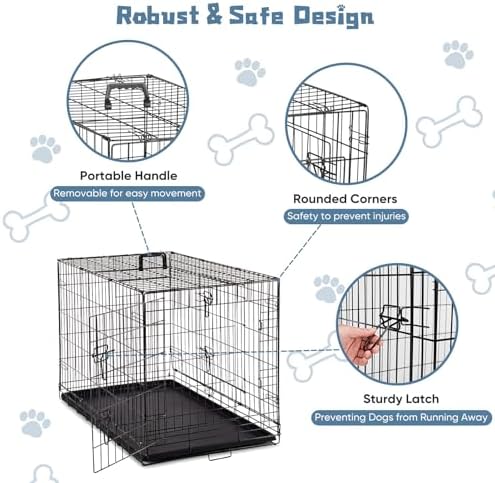 DUMOS 36 Inch Dog Crate, Puppy Small Medium Foldable Dog Cage Pet Kennel - Image 2