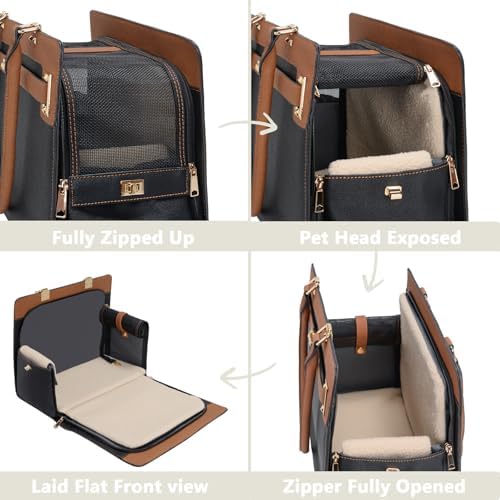 2-in-1 Stylish Dog Purse Carrier Soft-Sided Carriers Travel Tote Bag - Image 4