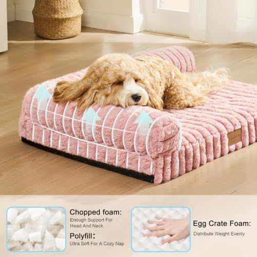 Orthopedic Large Dog Bed Furry Pet Bed, Washable Cover 36''X24'' - Image 4