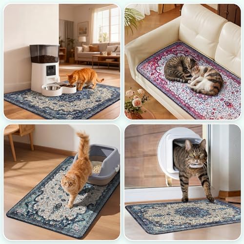 Hompet Cat Litter Mat 2 Pack, 48x60 Large Machine Washable Trapping Mats - Image 4