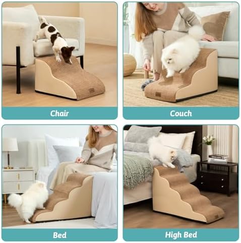 COZY KISS Dog Stair for Small Dog 15.7" H, 3 Step Pet Ramp for Couch - Image 6