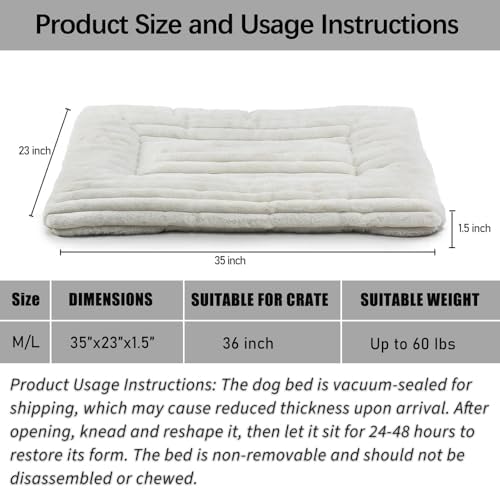 36 Inch Dog Crate Bed for Medium to Large Size Dogs, Ultra Soft Dog Pad for - Image 4
