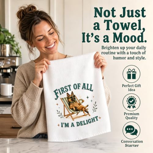 German Shepherd Kitchen Towel, Cute Dog Hand Towel, Funny Dog Lover Gift - Image 5