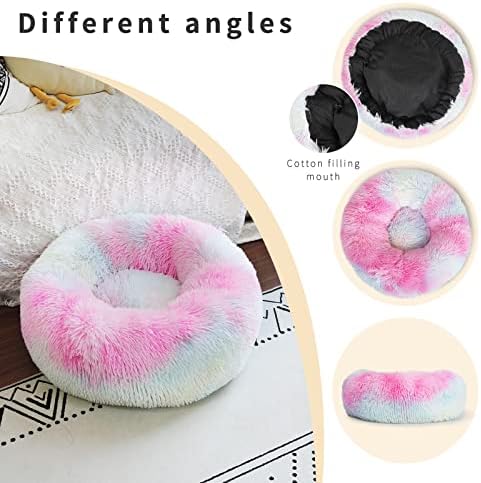 nononfish Calming Donut Beds for Small Dog Washable, 19 Inch Fluffy Round for - Image 3