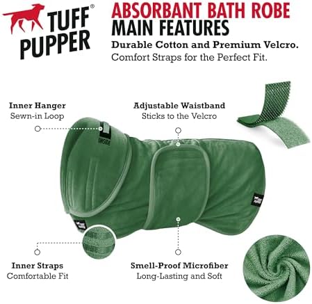 Tuff Pupper Fast Drying Dog Bath Robe | 800 GSM Plush Dog Towel - Image 2