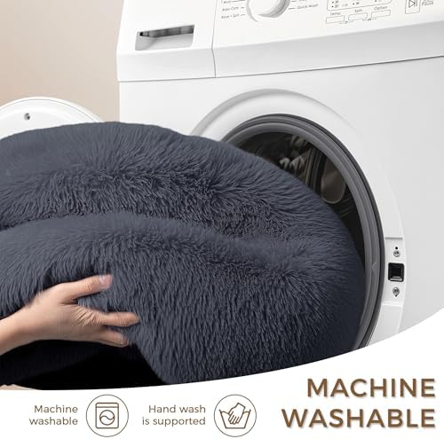 Calming Round Dog Bed with Anti-Slip Bottom, Medium Size Washable Anti-Anxiety - Image 4