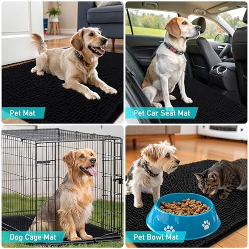 OLANLY Dog Door Mat for Muddy Paws 44x32, Super Absorbent Chenille Mud Mat - Image 7