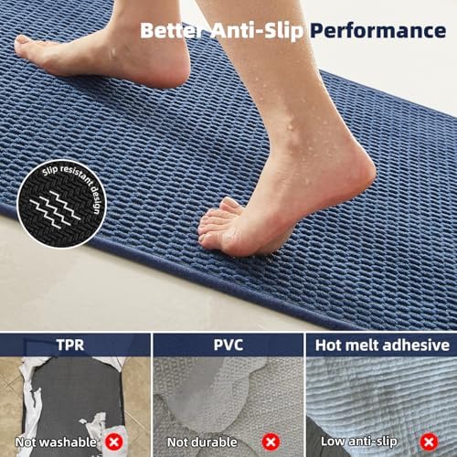 TYUU Bathroom Runner Rugs, Long Bath Mat Runner Washable Thin Quick Dry Low - Image 3