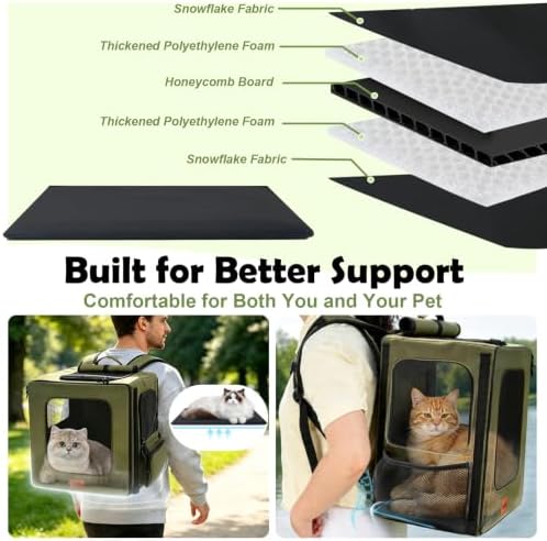 Vivifying Dog Backpack Carrier, 16.5"×15"×10.6" Breathable Pet Backpack - Image 6