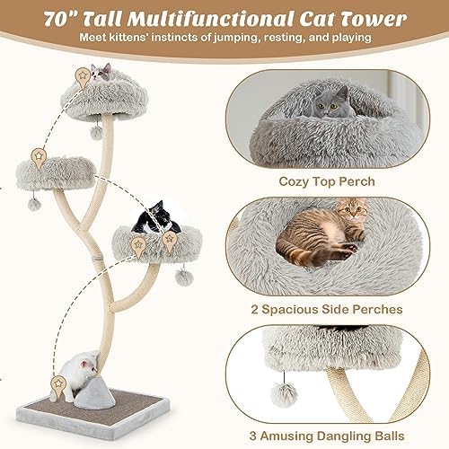 PETSITE 70" Tall Cat Tree, Cat Tower - Image 5