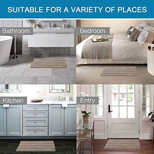 H.VERSAILTEX Bath Mats for Bathroom Non Slip Extra Thick Chenille Striped Bath - Image 6