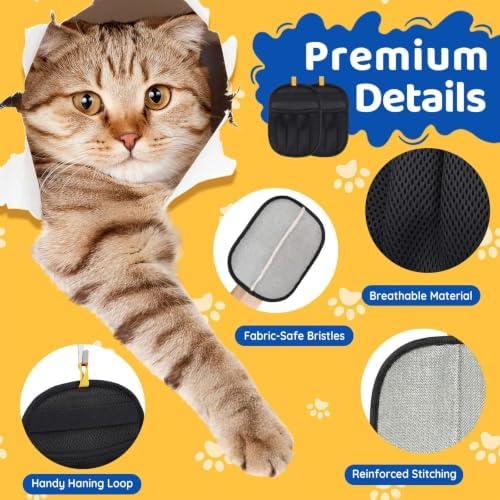 Pet Hair Removal Glove for Dogs & Cats, 2 Packs Five-Finger Grip - Image 7