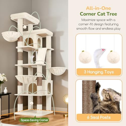 Globlazer 80in Extra Large Tall Corner Cat Tree Tower - Image 5