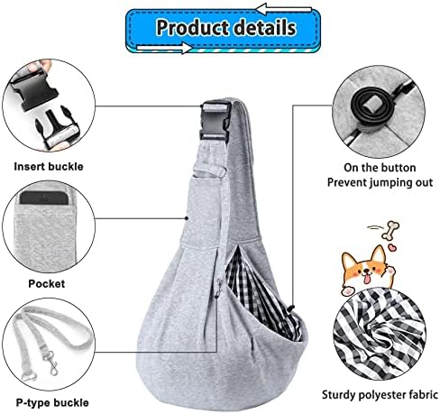 Kanemc Dog and Cats Carrier Sling, Puppy Small Pet Carrier Up to 16.5lbs - Image 4