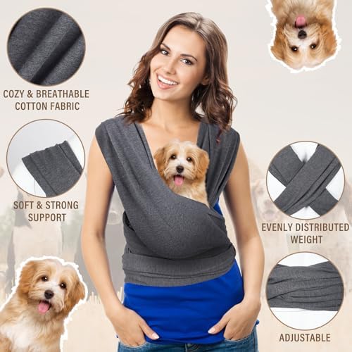 Dog Sling Carriers, Cat Wrap Carrier Chest, Front Facing Dog Sling, Hands Free - Image 3