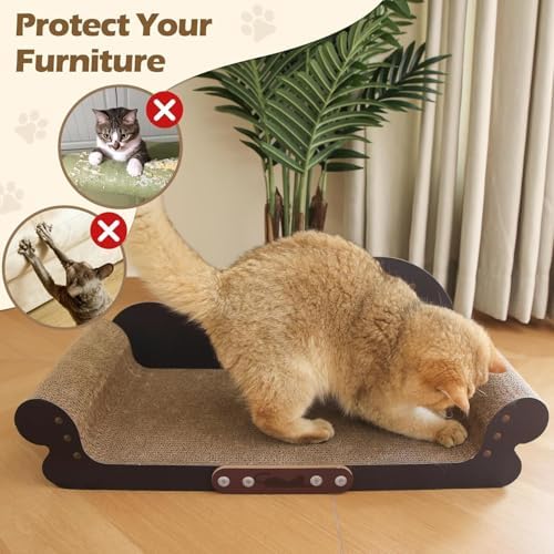 ComSaf Large Cat Scratcher Bed 26.7 in, Cardboard Cat Couch Scratch Pad - Image 5