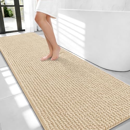 OLANLY Thick Chenille Bathroom Runner Rugs 70x24, Absorbent Bath Mat by OLANLY