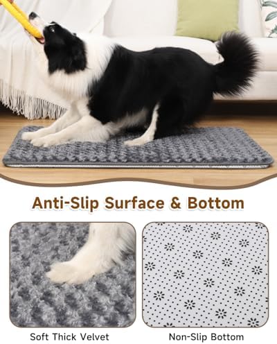 XL Dog Bed for Crate Pad, High Resilience Foam Mat Bed, Dark Grey - Image 3
