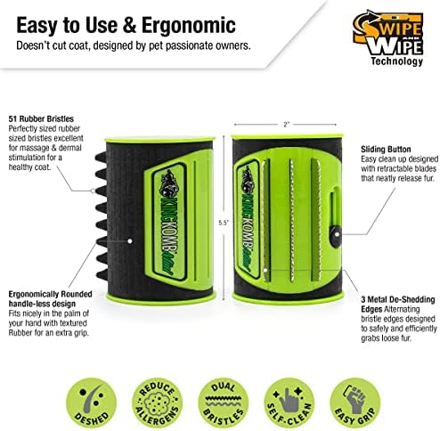 King Kanine Mini King Komb Pet Grooming Brush, Self Cleaning Deshedding | - Image 3