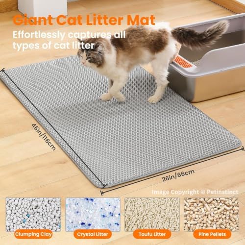 Extra Large Cat Litter Mat XXL, Double Layer Honeycomb - Image 2