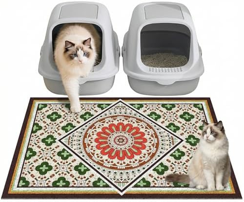 Extra Large Cat Litter Mat 30"x24", Heavy-Duty Litter Rug Catcher by BLESWIN