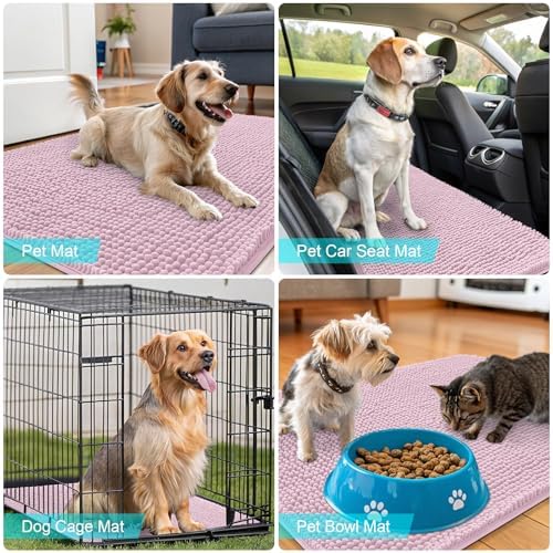OLANLY Dog Door Mat for Muddy Paws 32x20, Super Absorbent Chenille Mud Mat - Image 7
