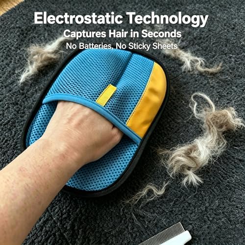 SHIAWASENA Pet Hair Remover Gloves, 2 Pack Electrostatic Deshedding Mitt - Image 5