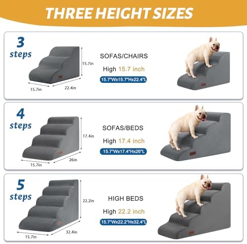 Aodisman Dog Stairs for High Bed, 5-Step Pet Ramp for Small Dogs and Cats - Image 2