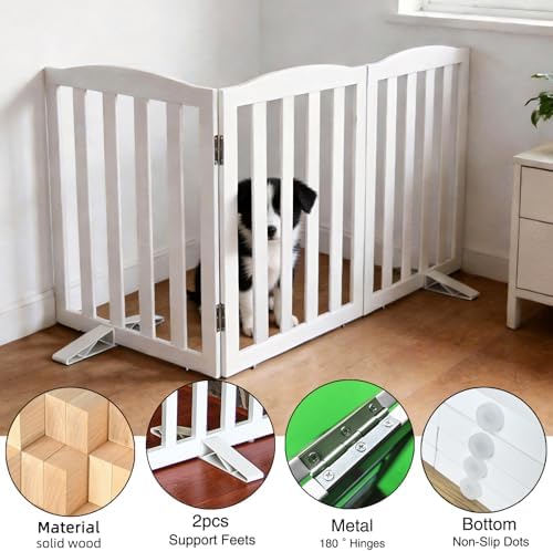 Freestanding Dog Gate Indoor, Doggie Gate Foldable Dog Gates - Image 5