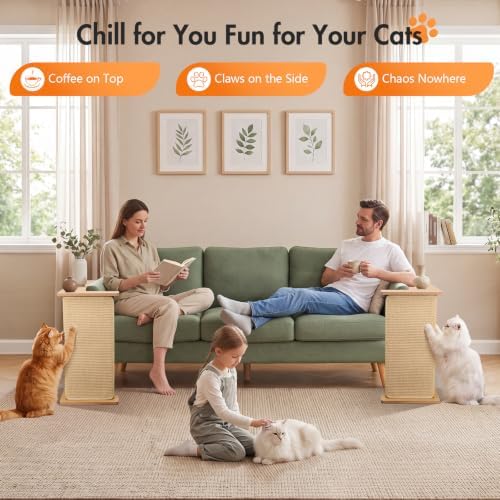Cat Corner Side Table Scratcher, 2-in-1 Couch Protector from Cat Claws - Image 6