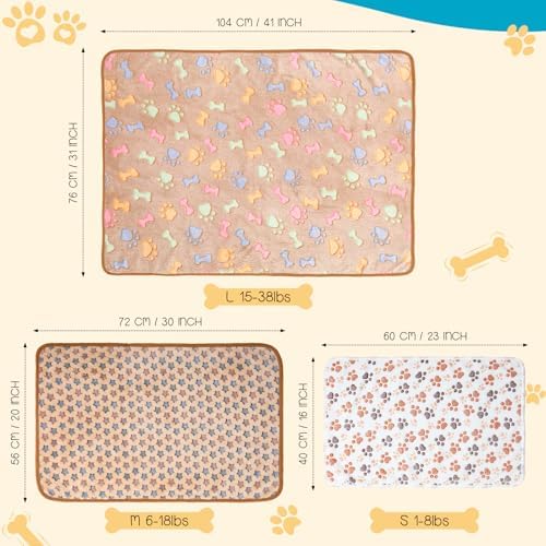 Tatuo 12 Pcs 41x30 in Puppy Dog Blankets Fleece Cat Pet Blankets Soft Warm - Image 2