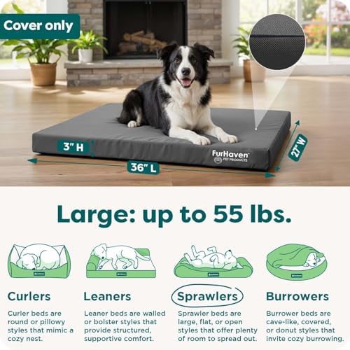 Furhaven Replacement Dog Bed Cover Water-Resistant Indoor/Outdoor Logo Print - Image 3