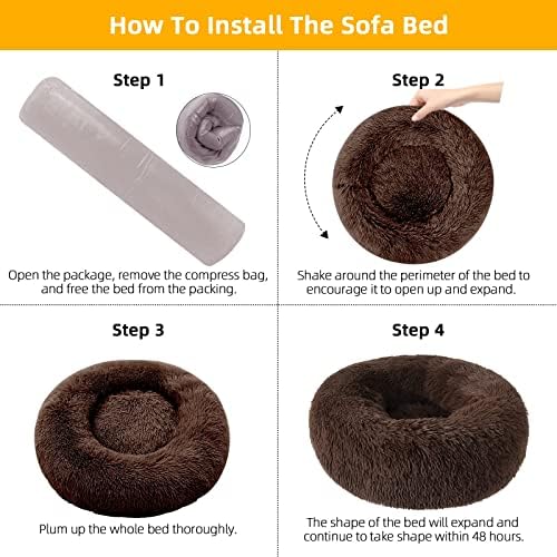 Nisrada Dog Bed for Small Medium Large Dogs, 24 inch Calming Dogs Bed, - Image 6