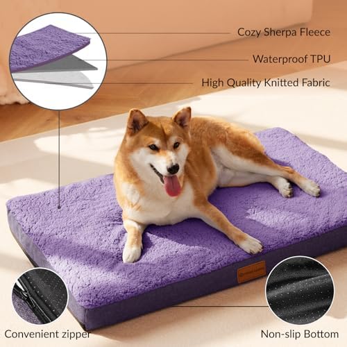 Patas Lague Orthopedic Large Dog Bed Washable Pet Sofa Mat 56''X40''Purple - Image 3
