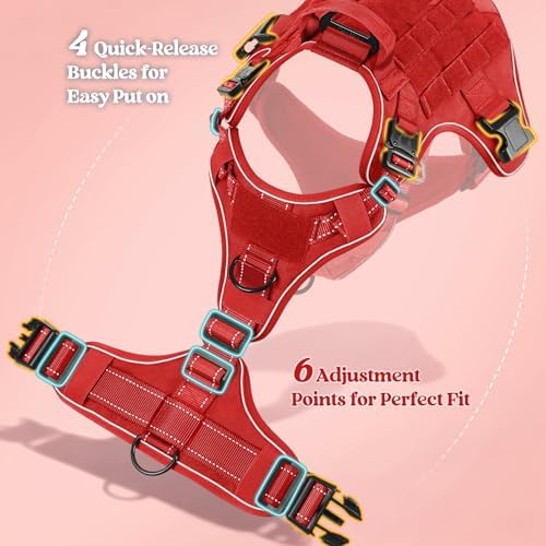 rabbitgoo Tactical Dog Harness for Medium, Heavy Duty Military No Pull Vest - Image 4