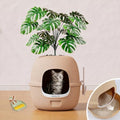 Hidden Cat Litter Box with Faux Plant & Scoop, Drawer Decorative Litter Box by GardnerPet