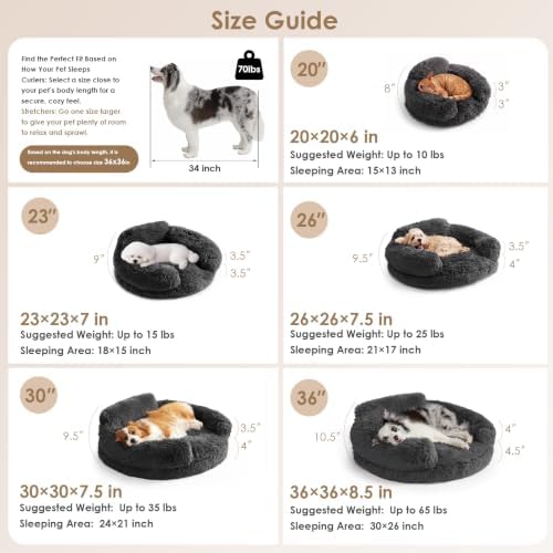 EHEYCIGA 20" Calming Donut Dog Bed - Image 3