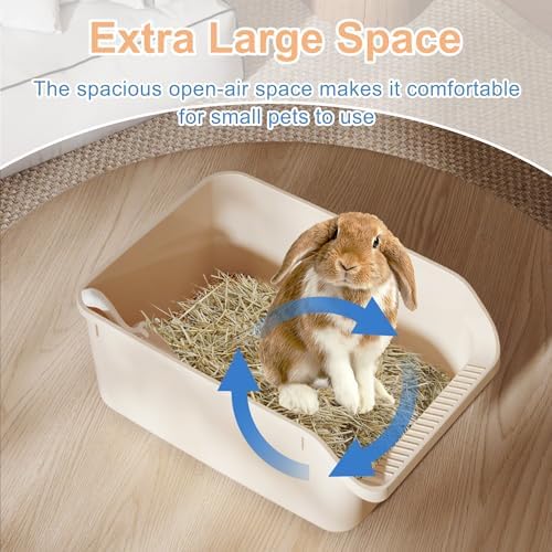 Rabbit Litter Box with Low Entry, High Back Splash Guard - Image 3