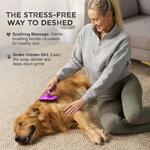 Deshedding Dog Brush for Shedding – Self Clean Cat Brush Deshedding & Grooming - Image 2