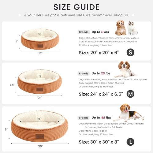 Love's cabin Round Donut Cat and Dog Cushion Bed, 24in Pet Bed - Image 4